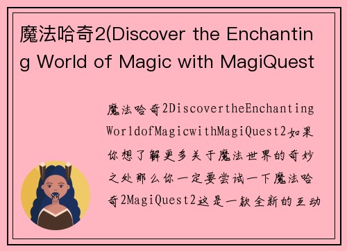 魔法哈奇2(Discover the Enchanting World of Magic with MagiQuest 2)